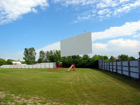 5 Mile Drive-In Theatre - Front Of Screen And Playground (newer photo)